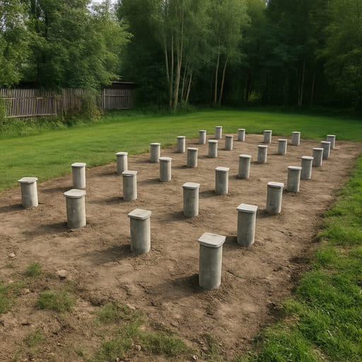 Столбчатый фундамент под террасу 4×12